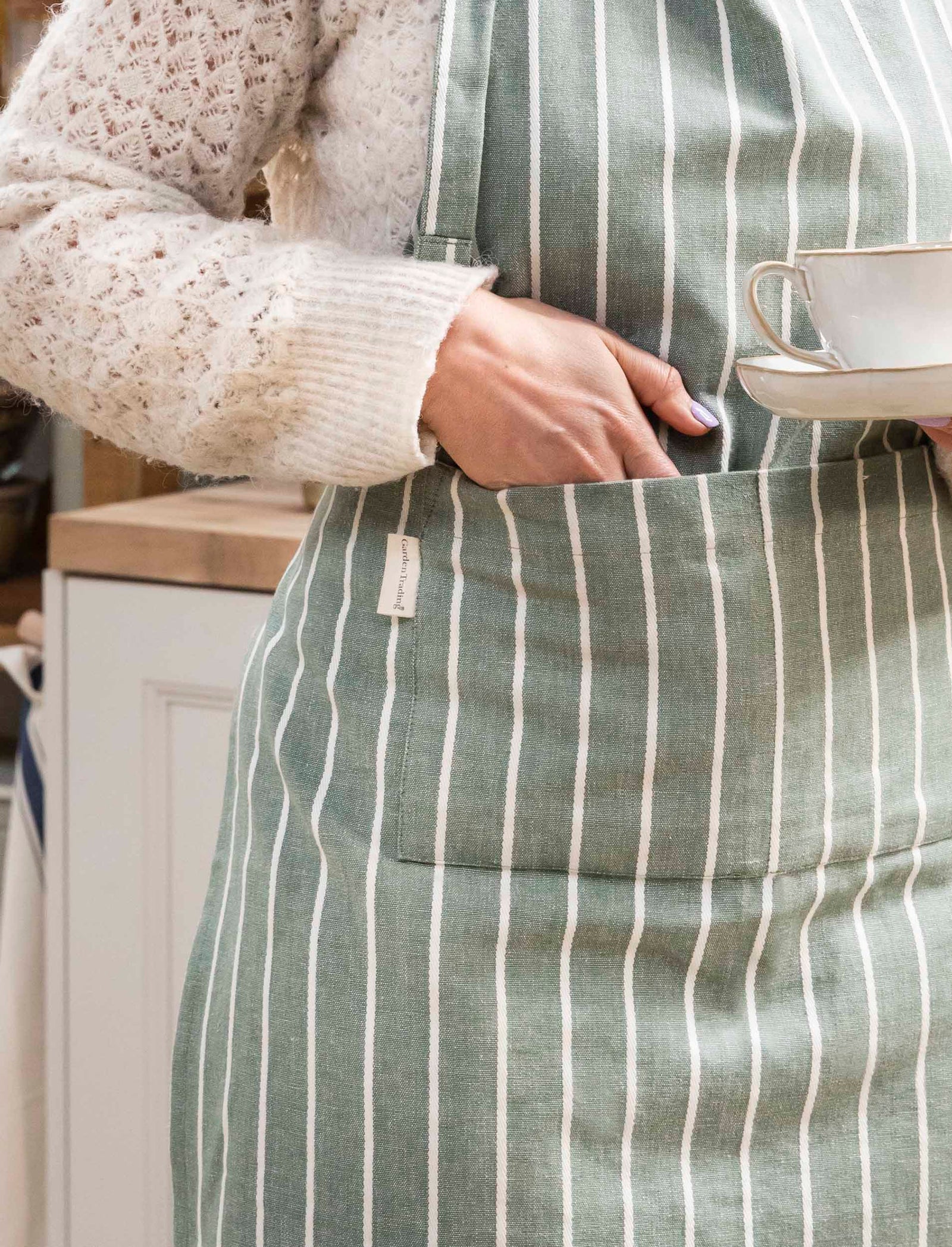 Rosemary Stripe Cotton Apron