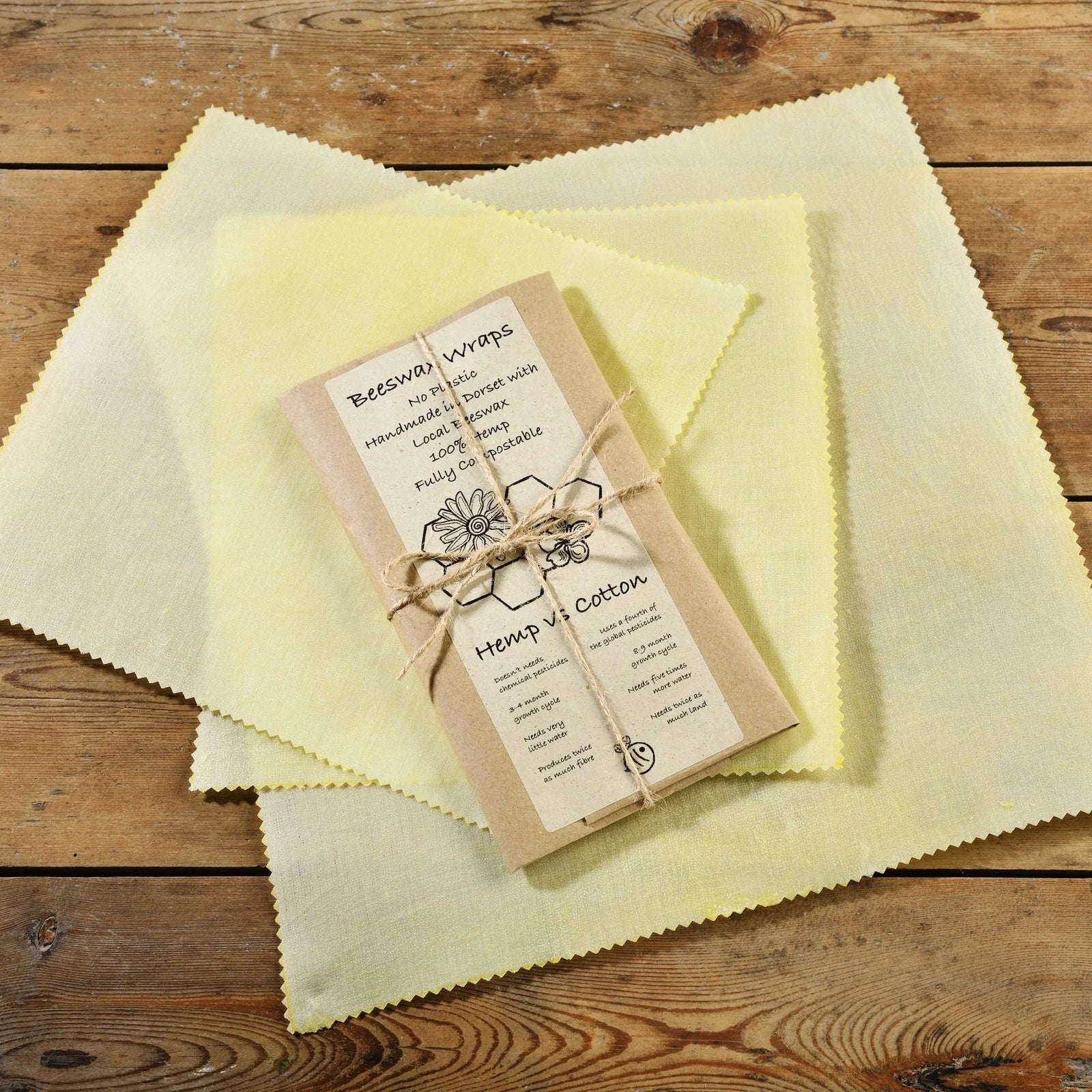 Hemp Beeswax Wraps Pack of 3