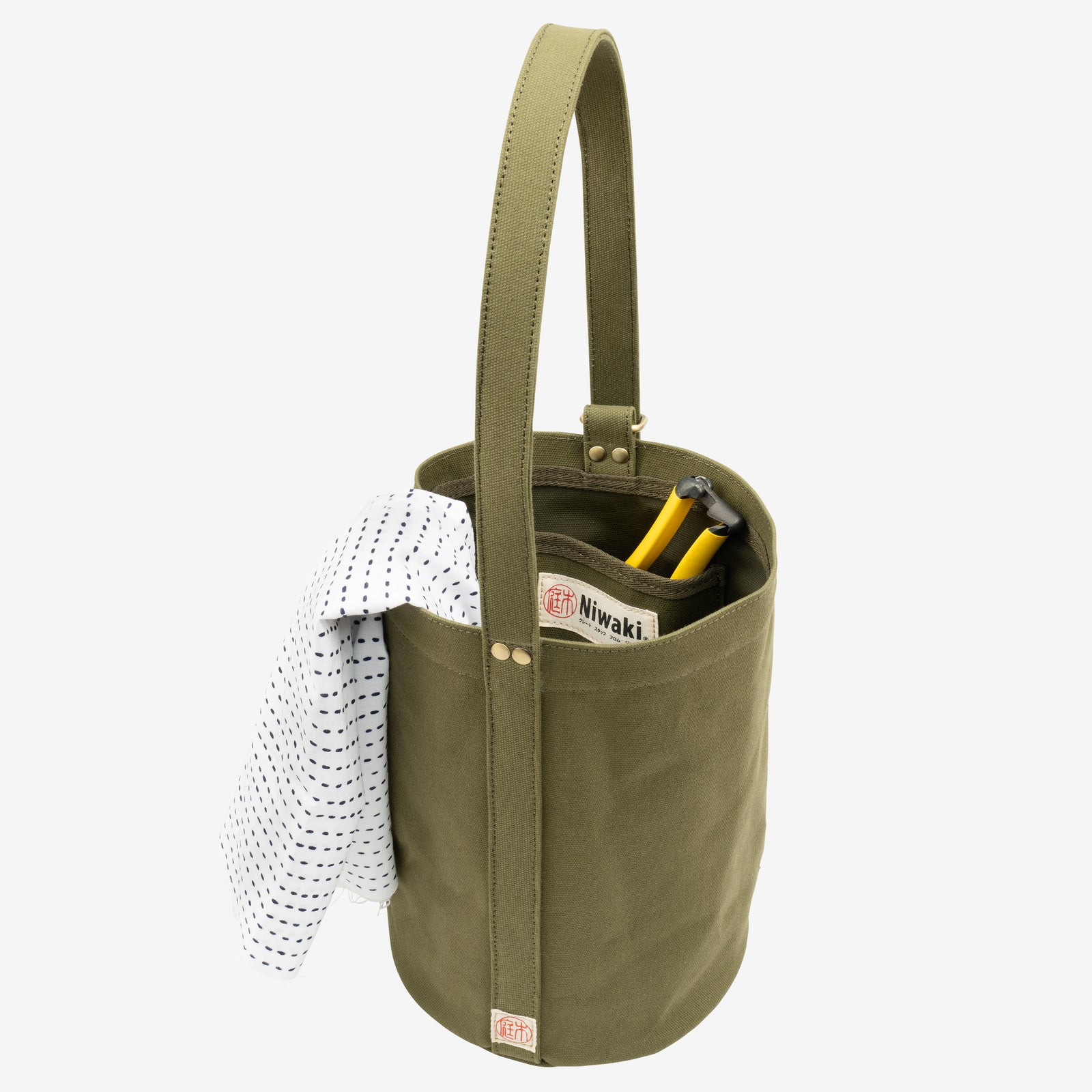 Niwaki Mini Kantan Green Canvas Bucket Tote