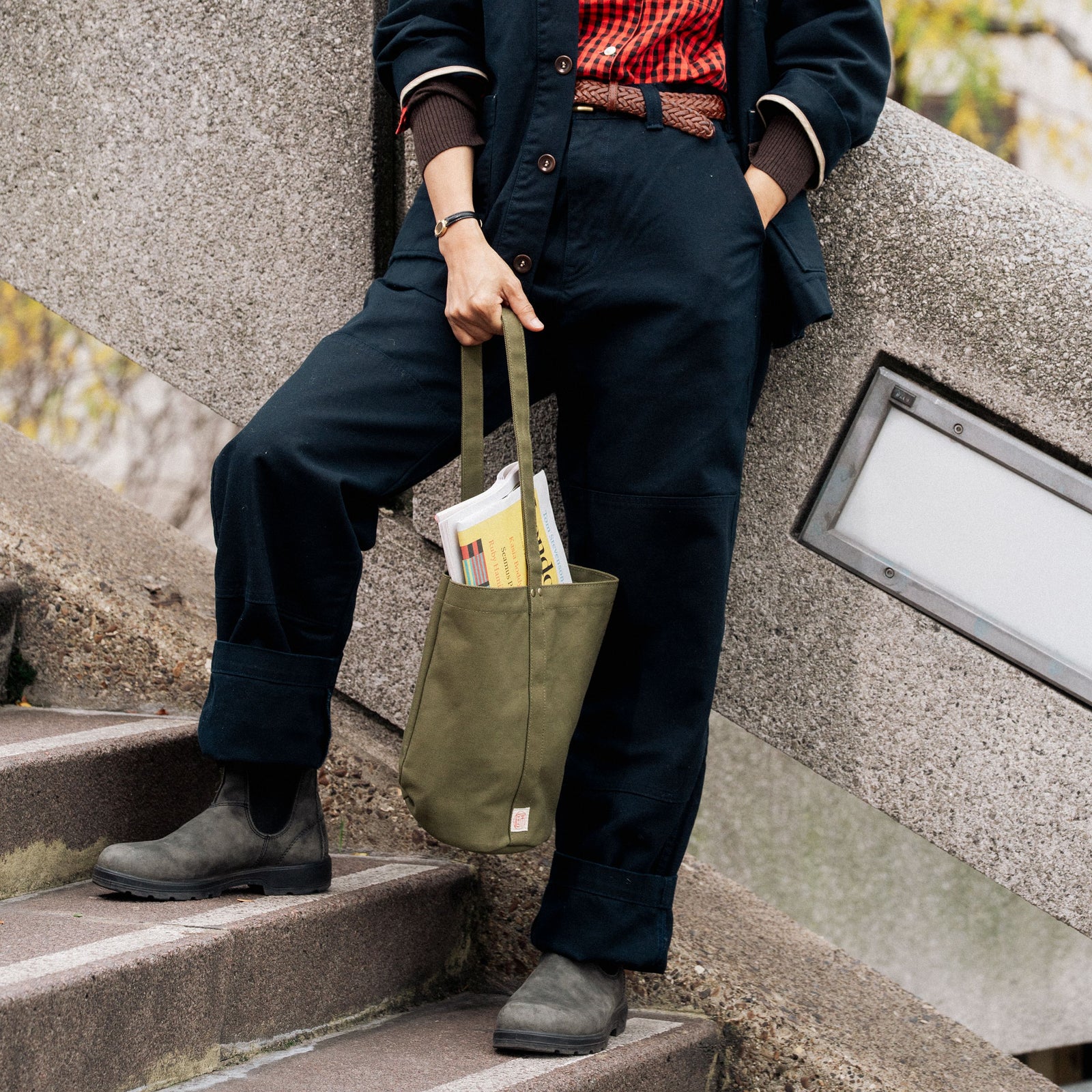 Niwaki Mini Kantan Green Canvas Bucket Tote