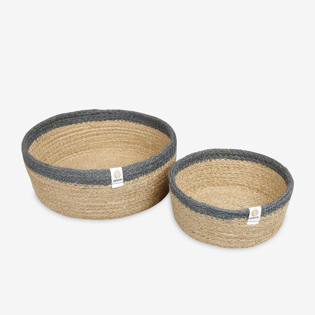 Jute Storage Baskets, Set of 2