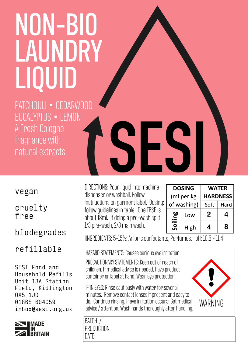 SESI 1L Non-Bio Laundry Liquid Detergent
