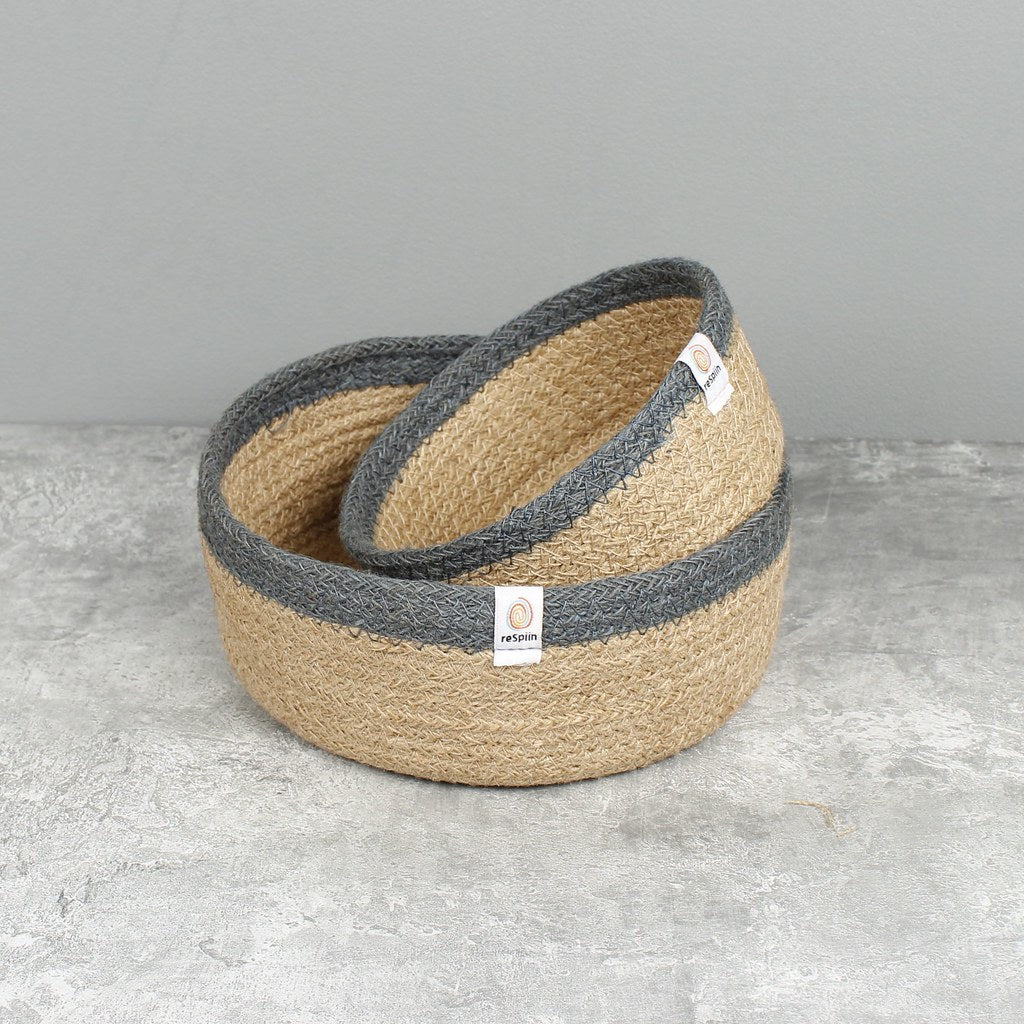 Jute Storage Baskets, Set of 2