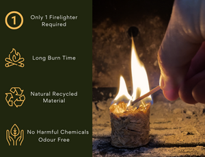 Eco-Friendly Recycled Wood Firelighters
