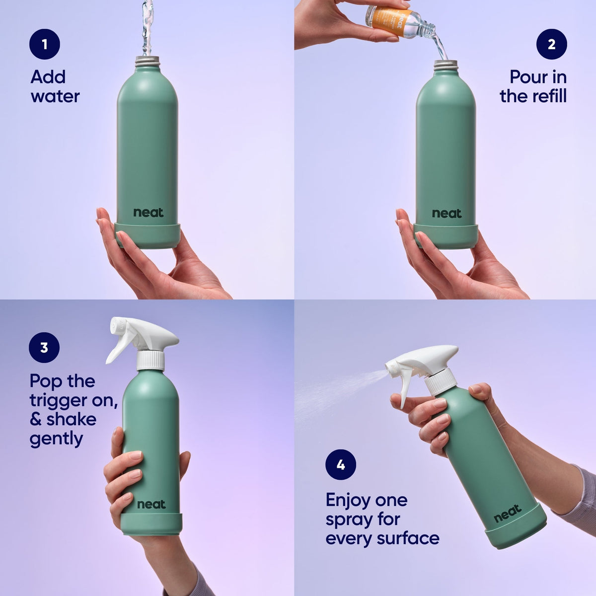 Neat. Refillable Cleaning Spray Bottle