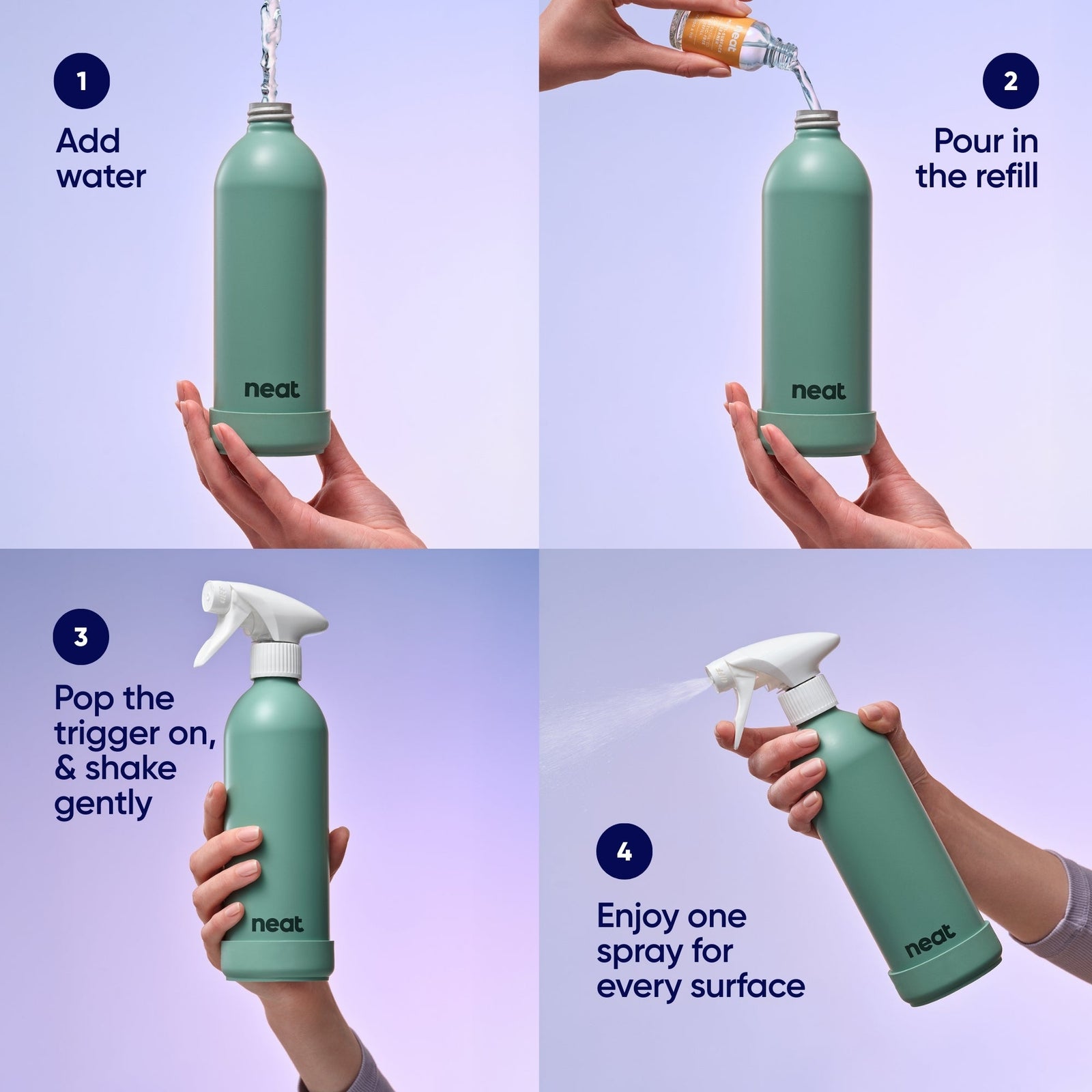 Neat. Refillable Cleaning Spray Bottle