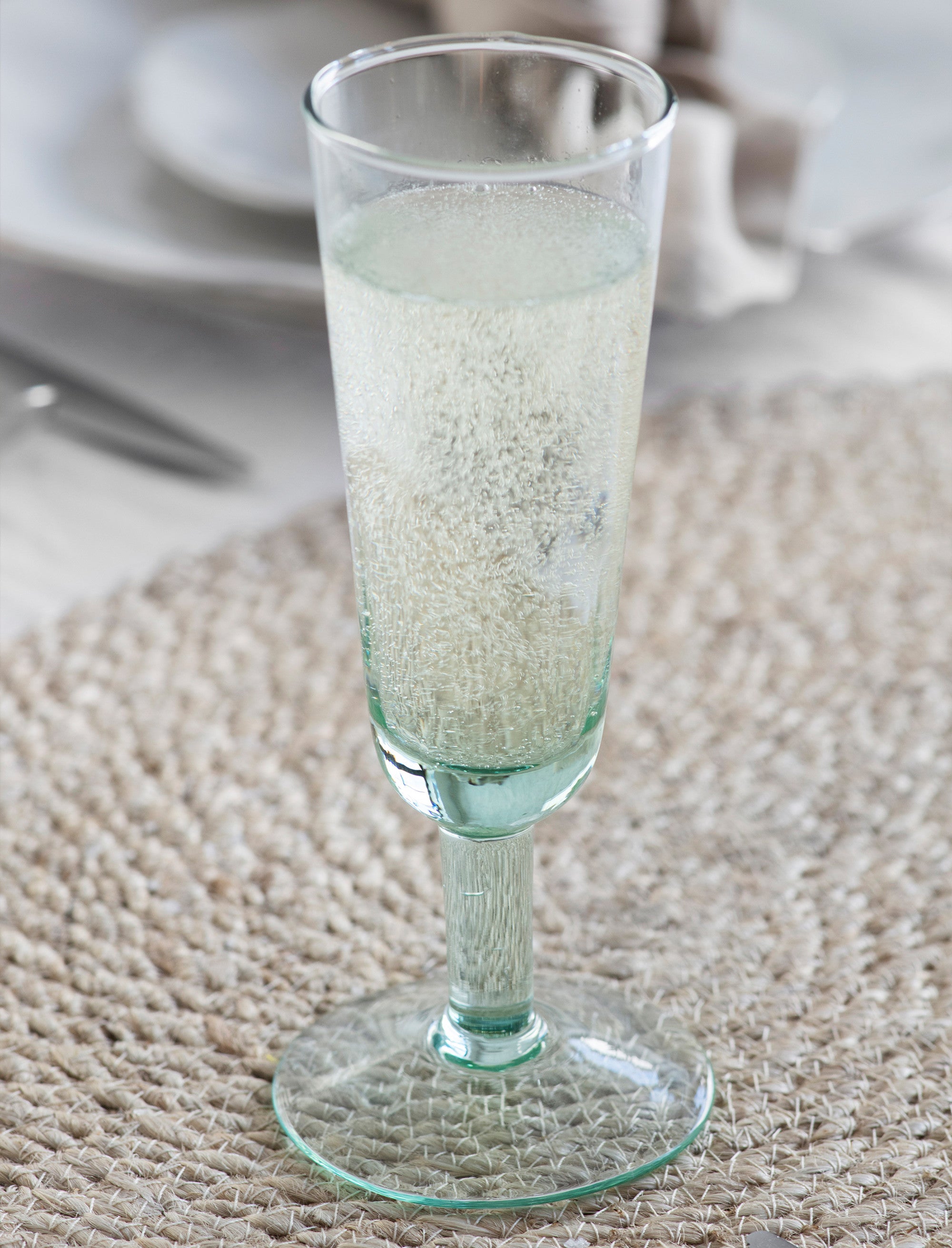 Broadwell Champagne Flutes / Glasses, 100% recycled glass