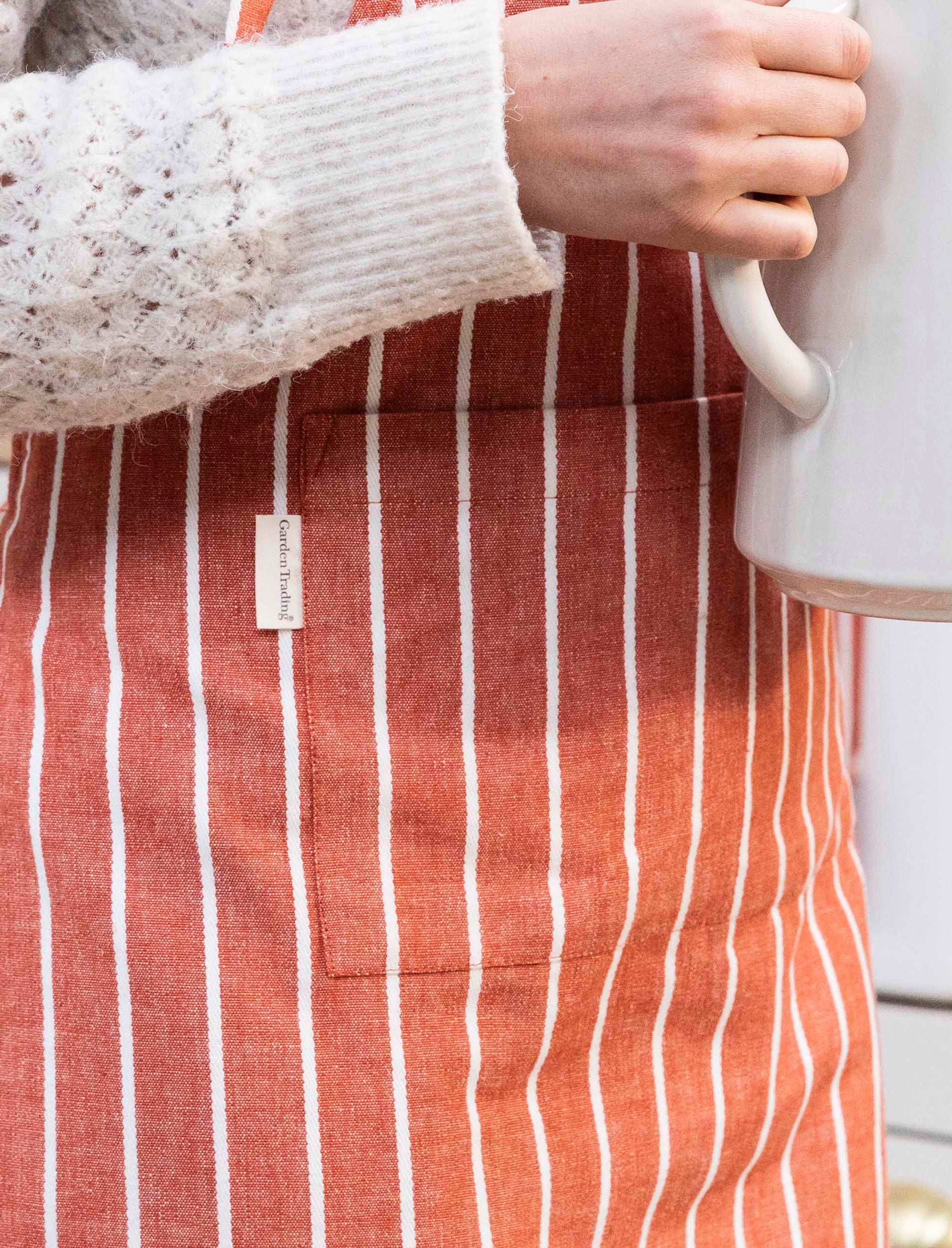 Rust Stripe Cotton Apron