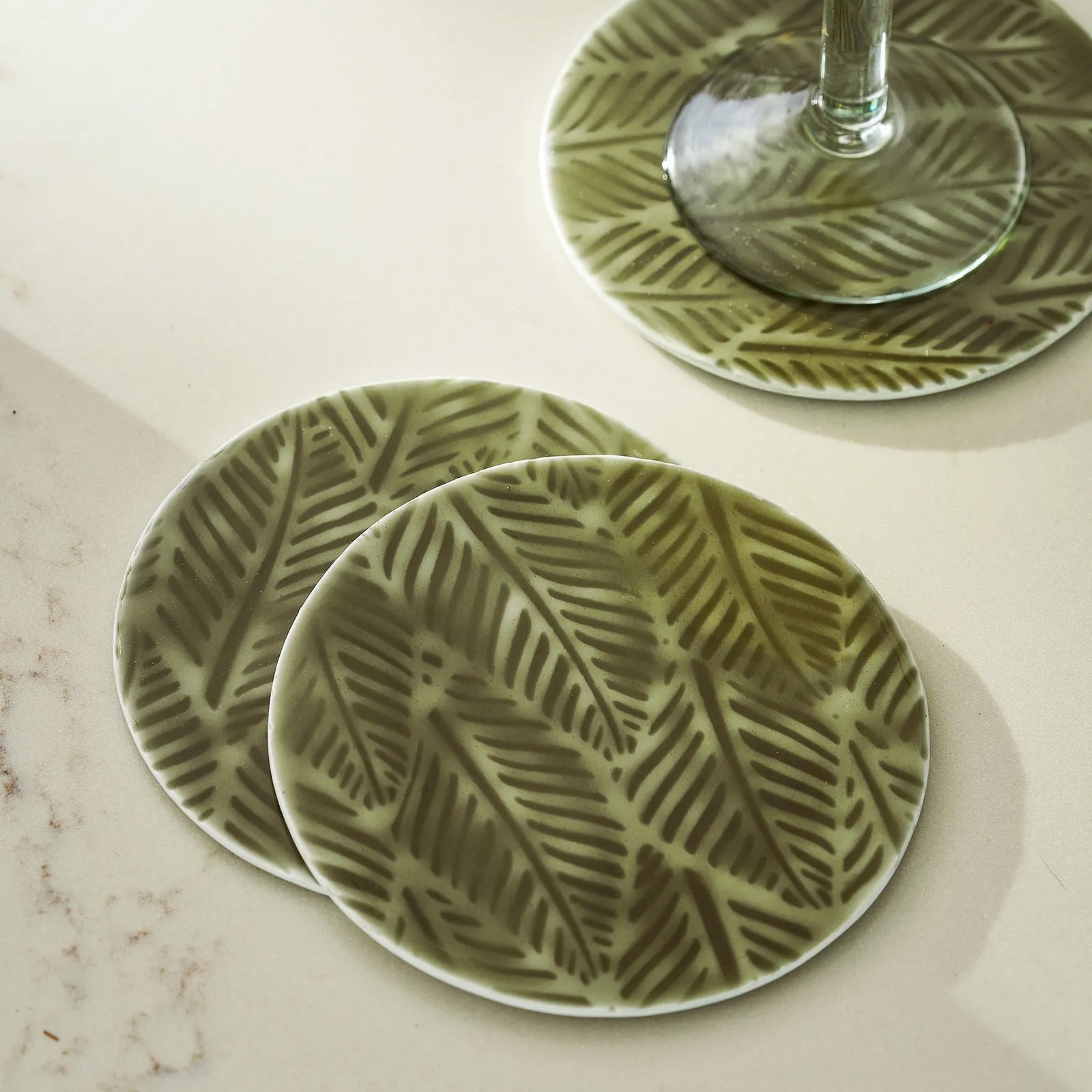 Alvescot Enamel Coasters with Raised Pattern