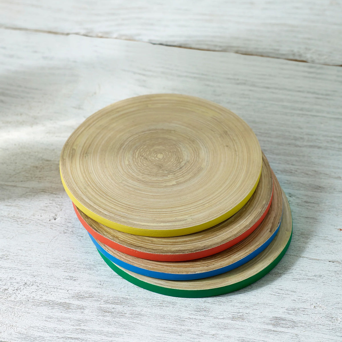 Bamboo Rainbow Coasters