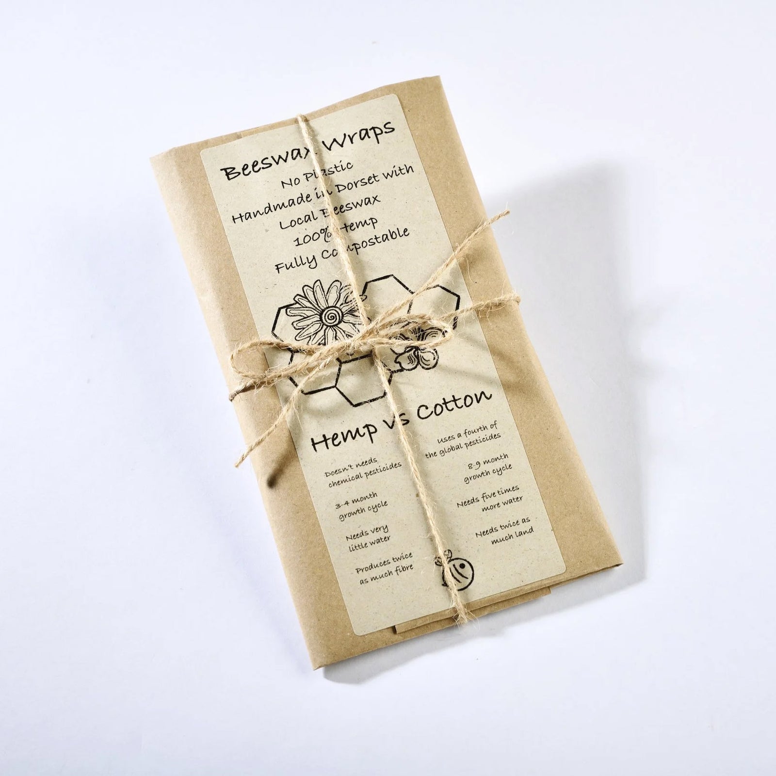 Hemp Beeswax Wraps Pack of 3