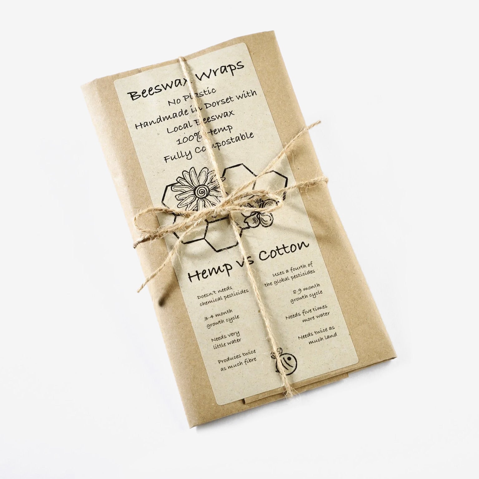 Hemp Beeswax Wraps Pack of 3