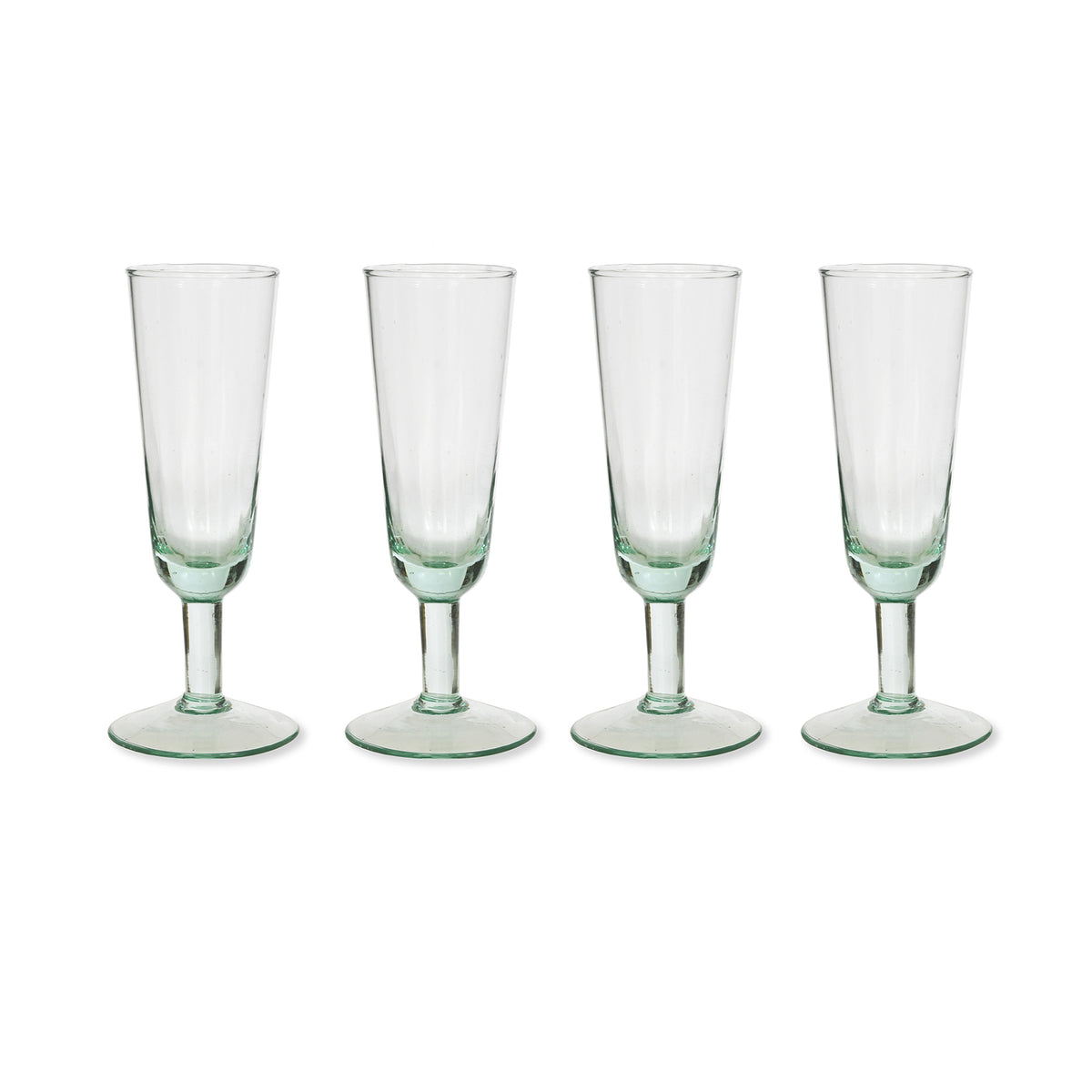 Broadwell Champagne Flutes / Glasses, 100% recycled glass