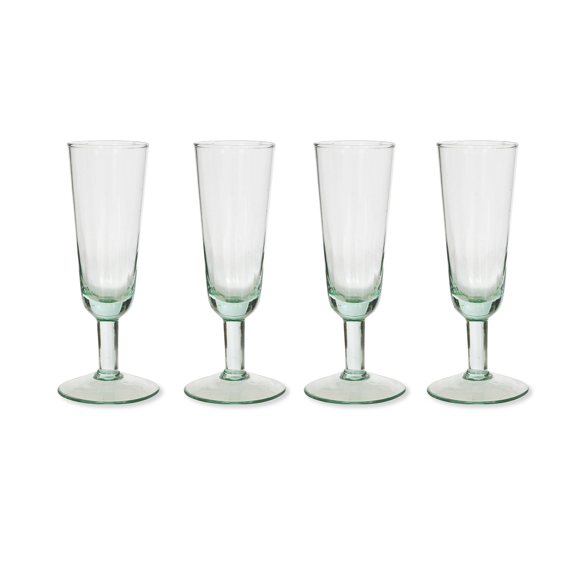 Broadwell Champagne Flutes / Glasses, 100% recycled glass