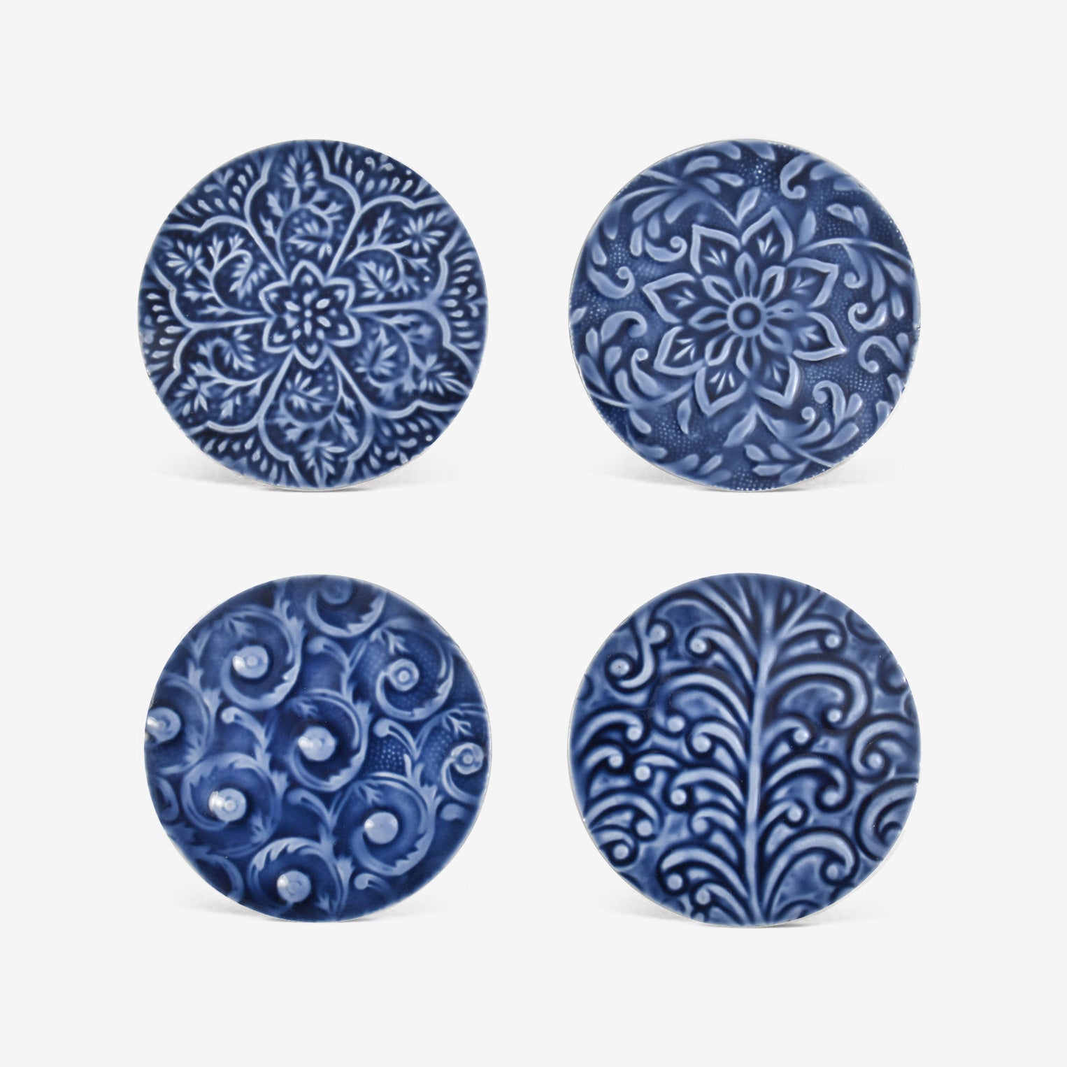 Enamel Coasters with Raised Pattern