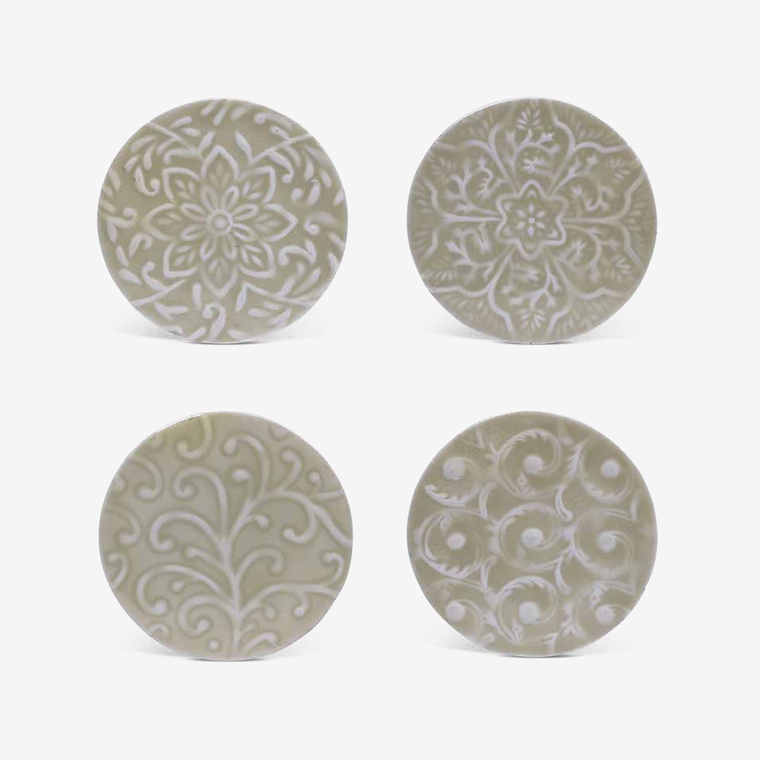 Enamel Coasters with Raised Pattern