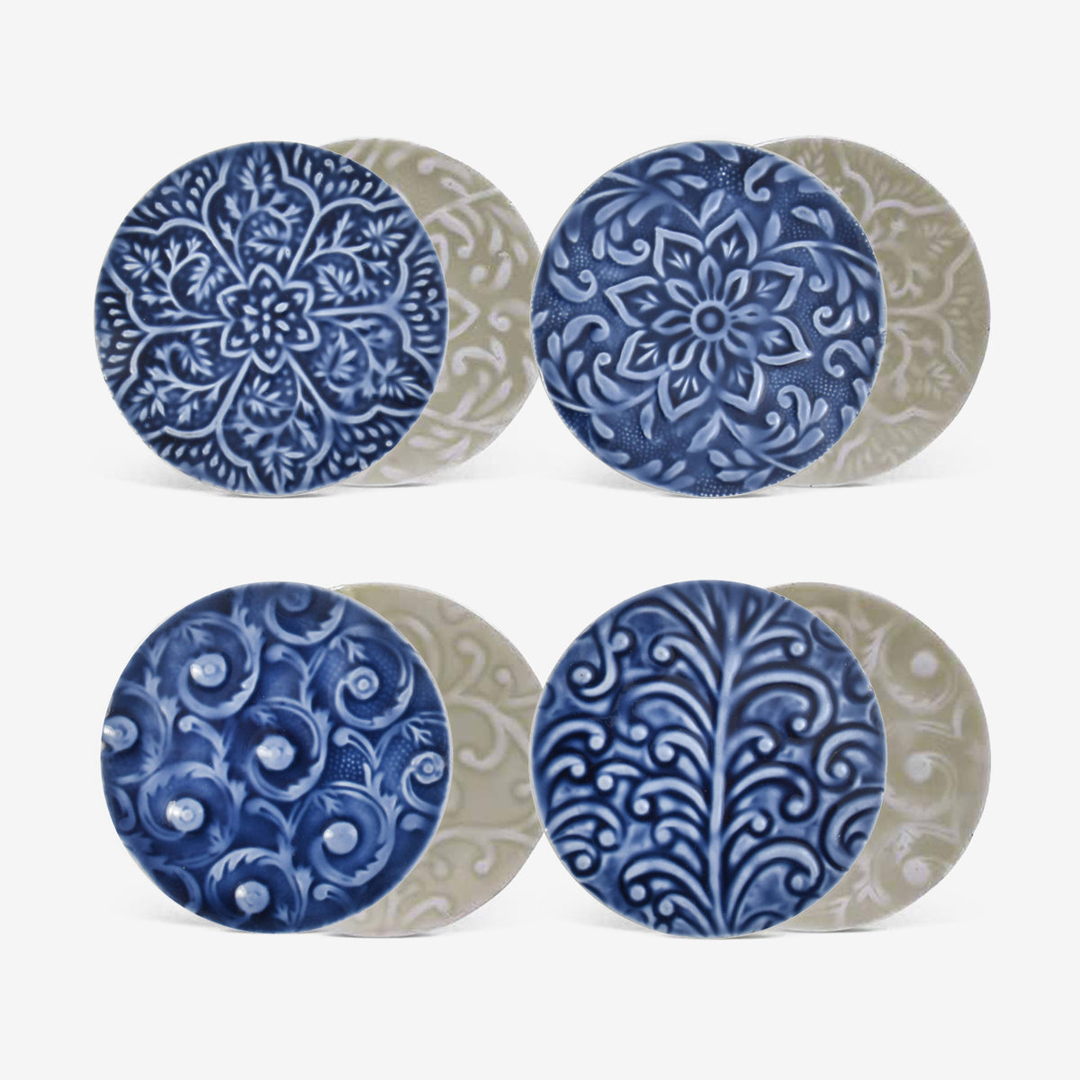 Enamel Coasters with Raised Pattern