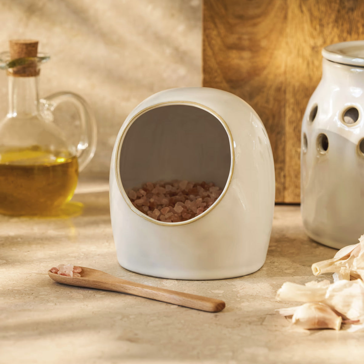 Ithaca Salt Cellar with Bamboo Spoon