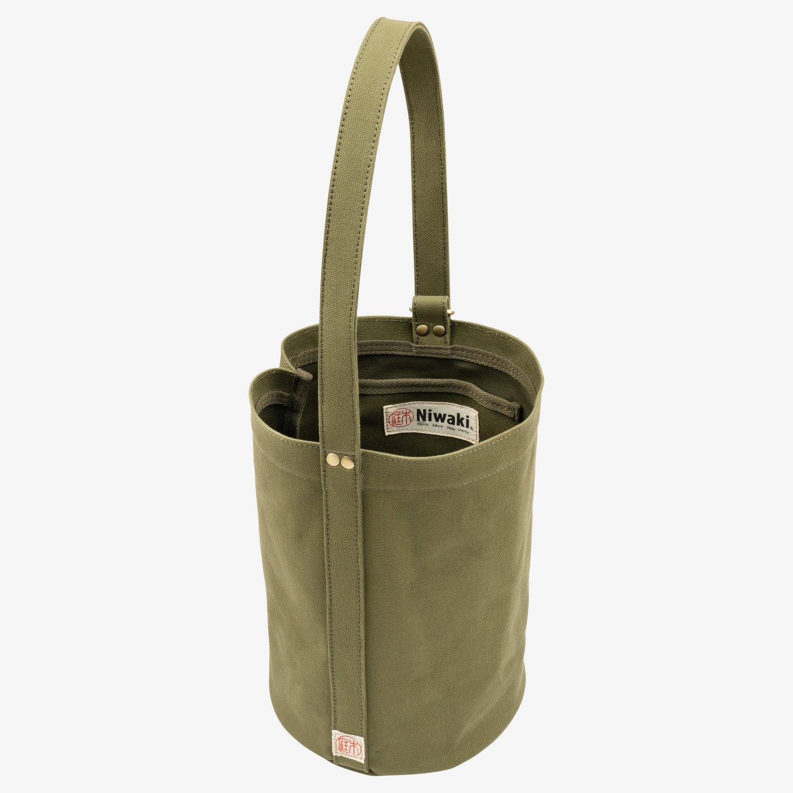Niwaki Mini Kantan Green Canvas Bucket Tote