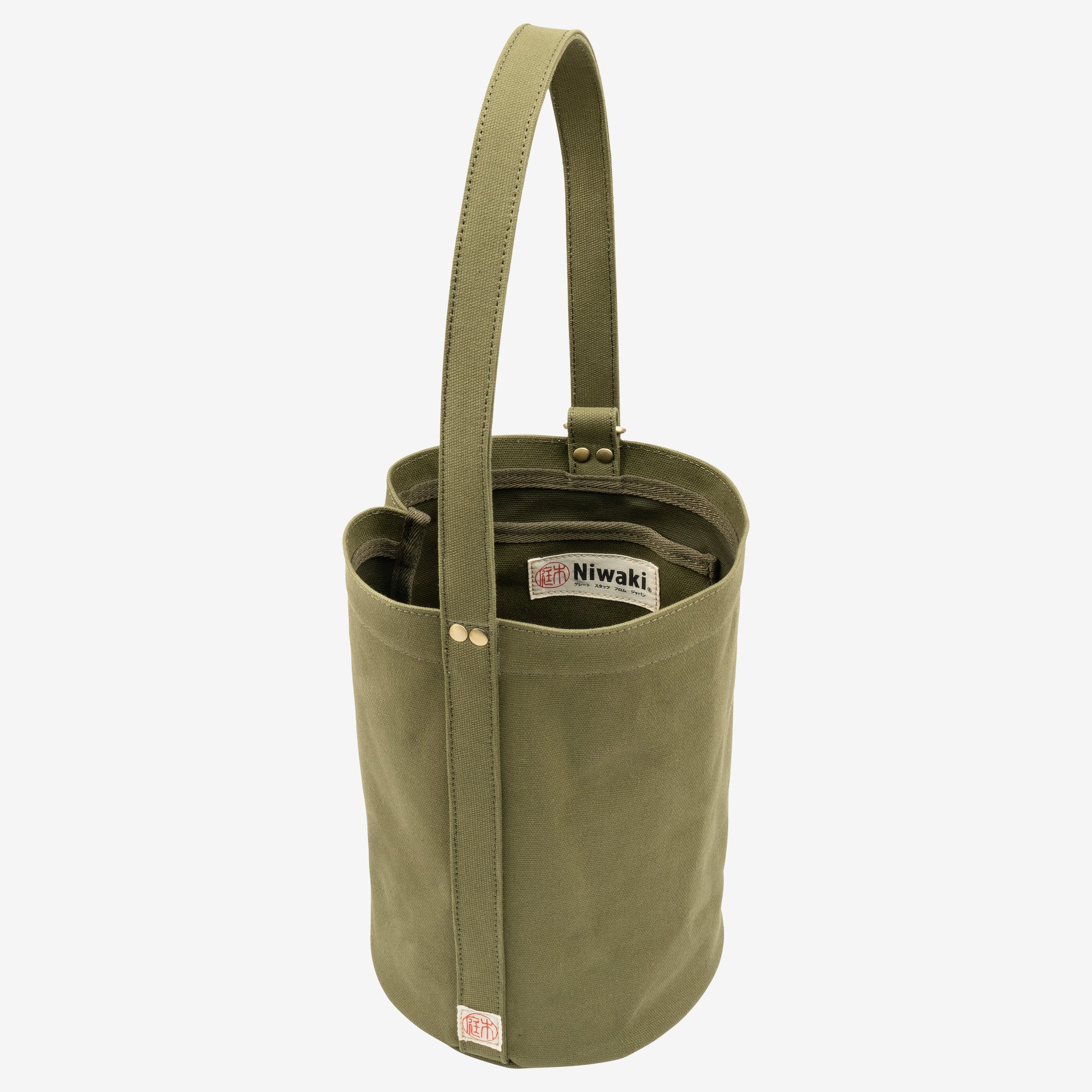 Niwaki Mini Kantan Green Canvas Bucket Tote