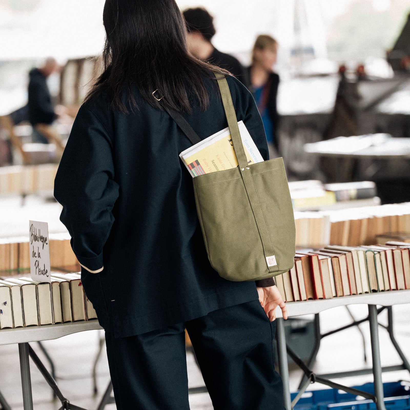 Niwaki Mini Kantan Green Canvas Bucket Tote