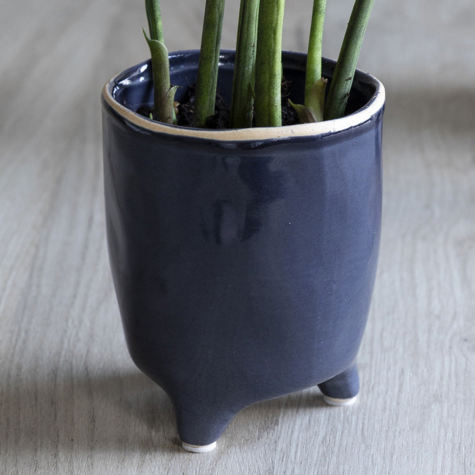 Footed Glazed Plant Pots, Positano