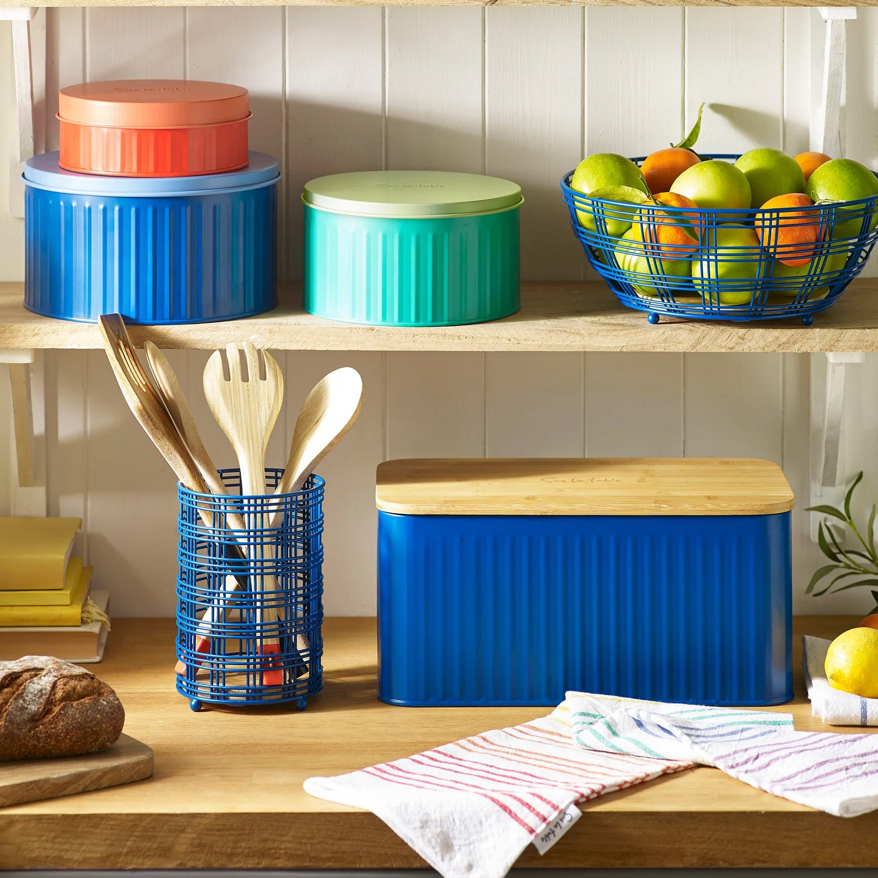 Sur La Table Blue Bread Bin