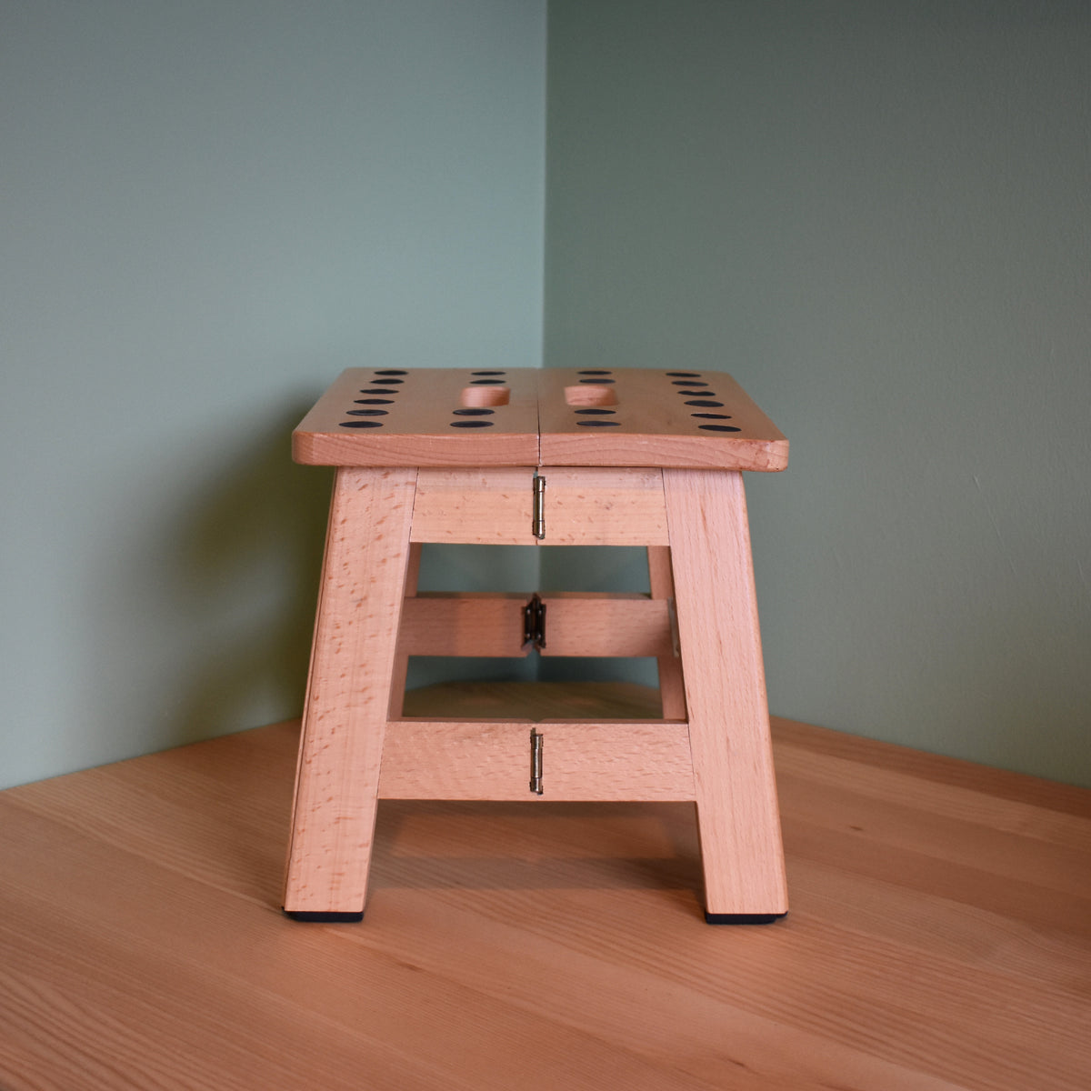 Folding Beech Wood Step Stool