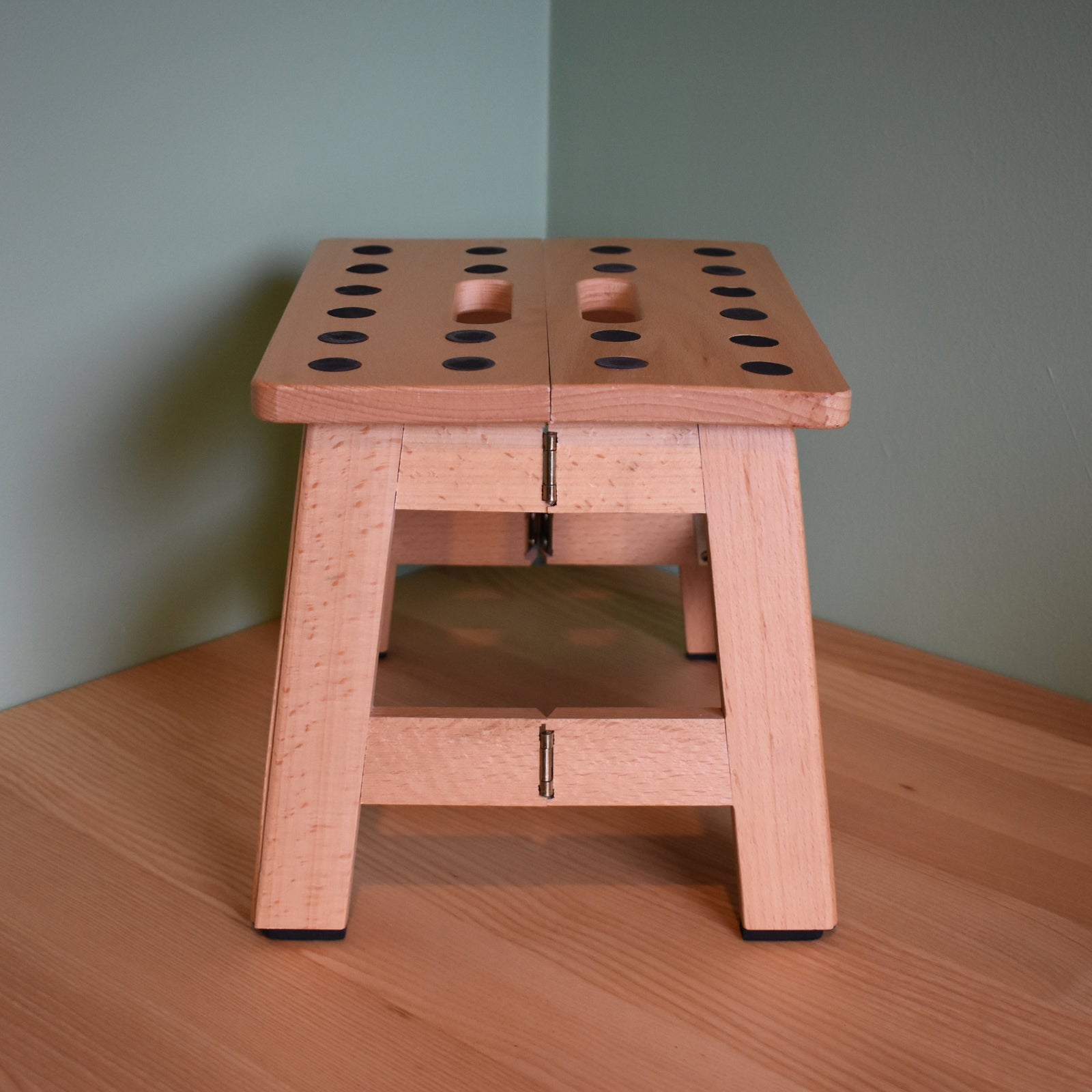 Folding Beech Wood Step Stool