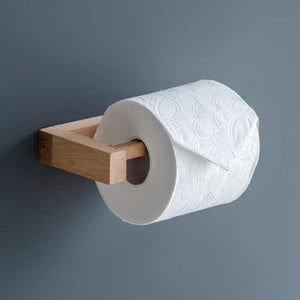 Wall-mount Wooden Toilet Roll Holder