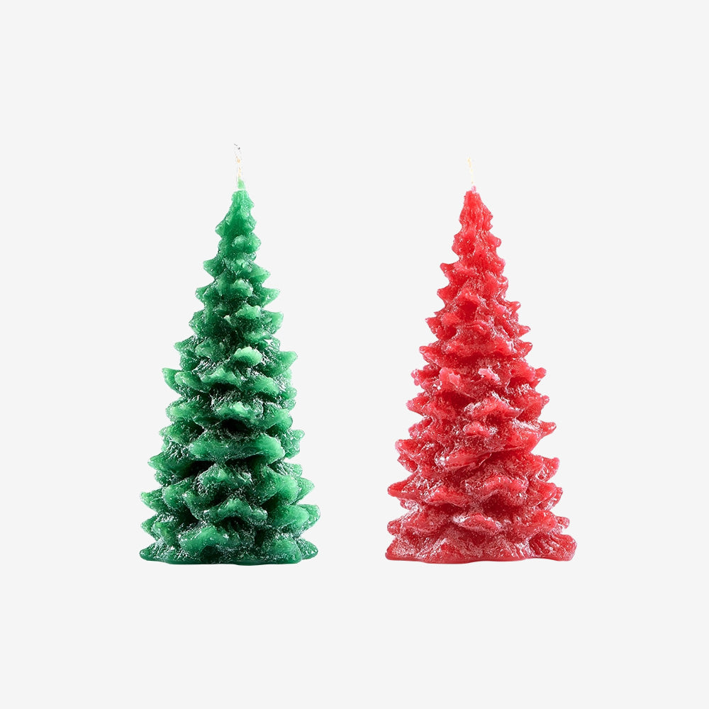 Recycled Wax Christmas Tree Candles