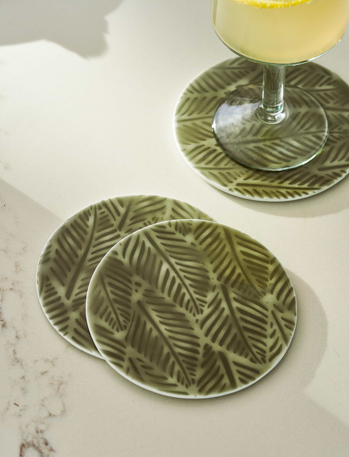 Alvescot Enamel Coasters with Raised Pattern