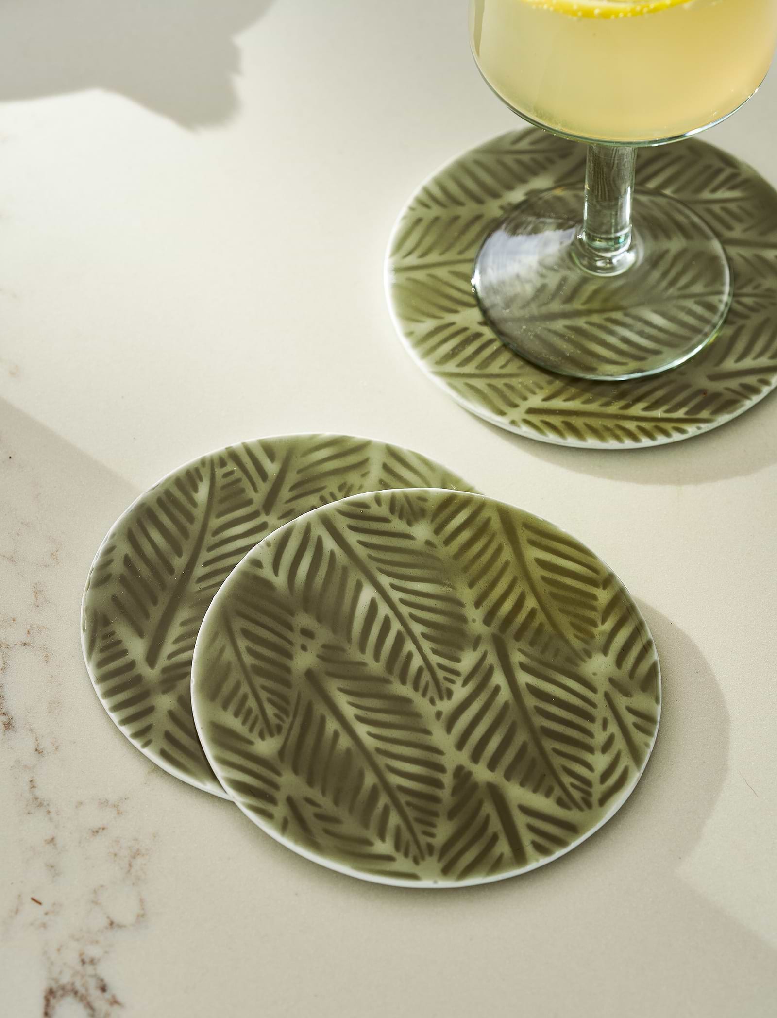 Alvescot Enamel Coasters with Raised Pattern