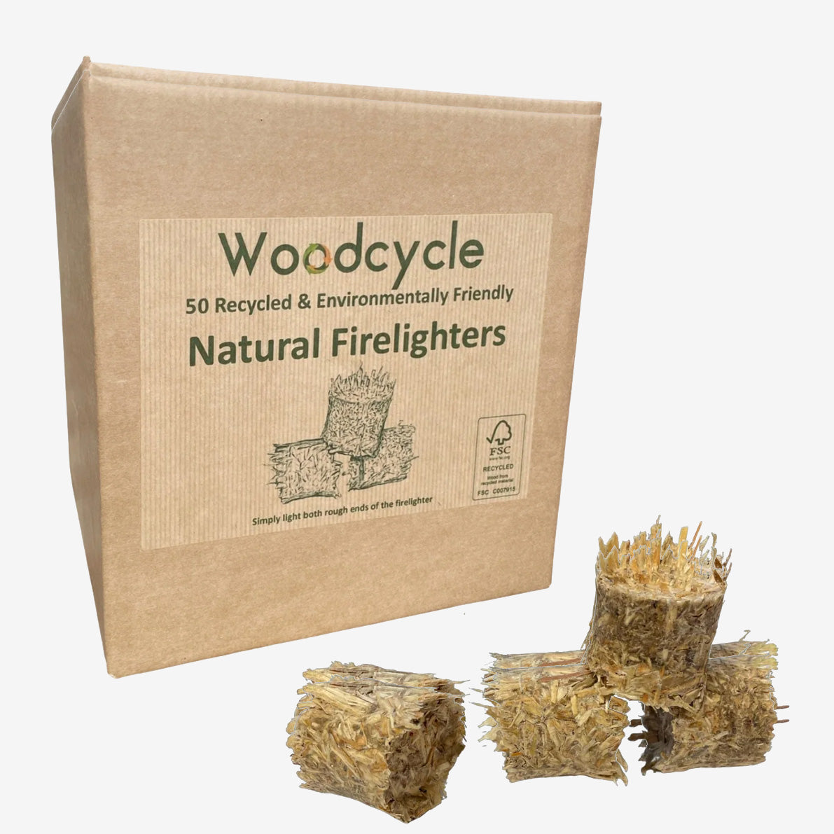 Eco-Friendly Recycled Wood Firelighters