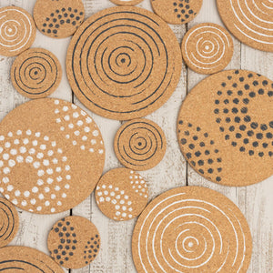 Cork Coasters & Placemats, Dots