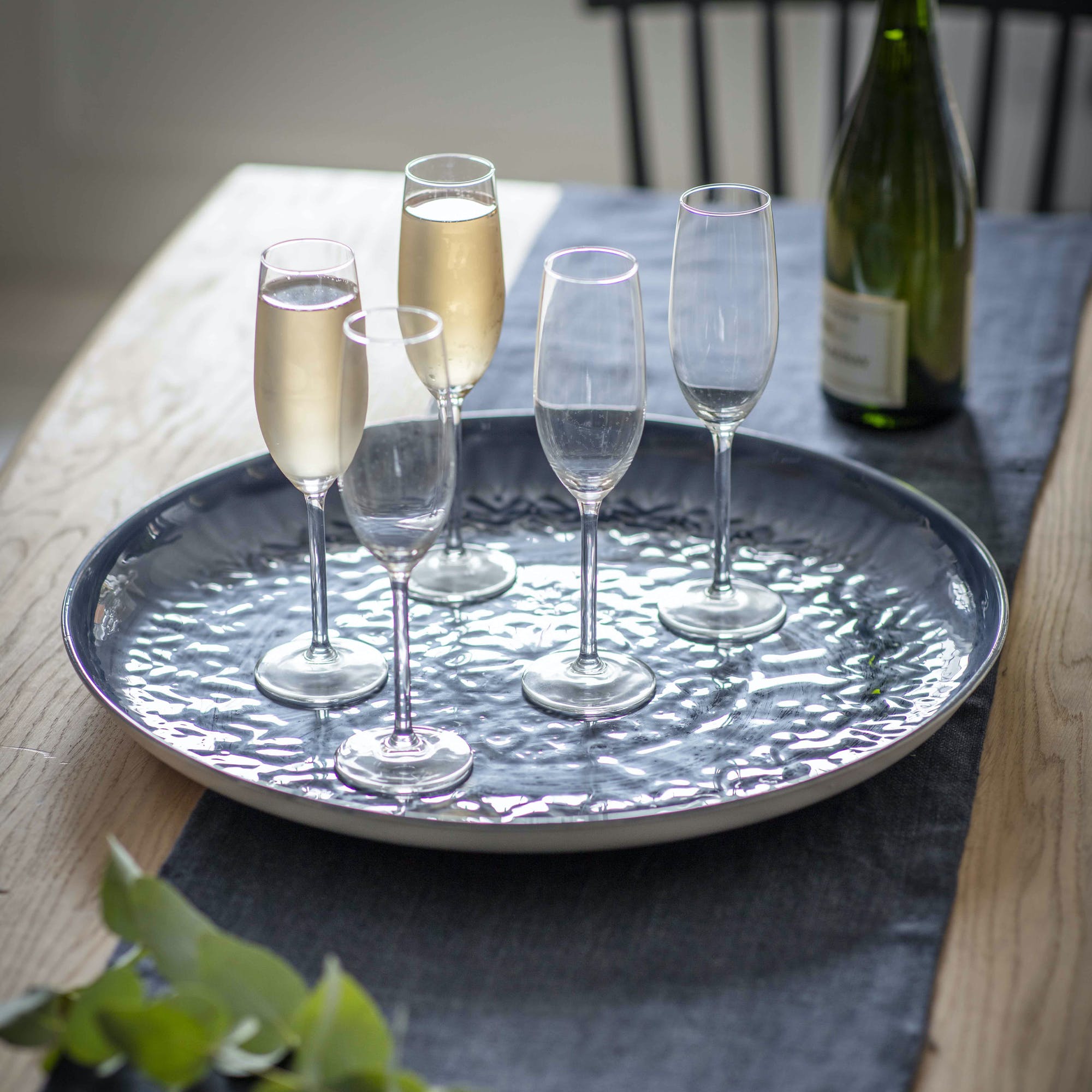 Enamelled Serving Tray with Raised Pattern