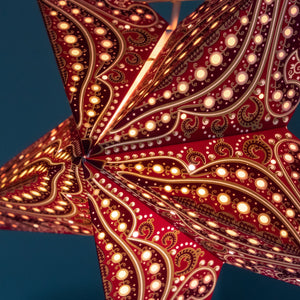 Paper Star Lampshade - Fantasia Scarlet Red