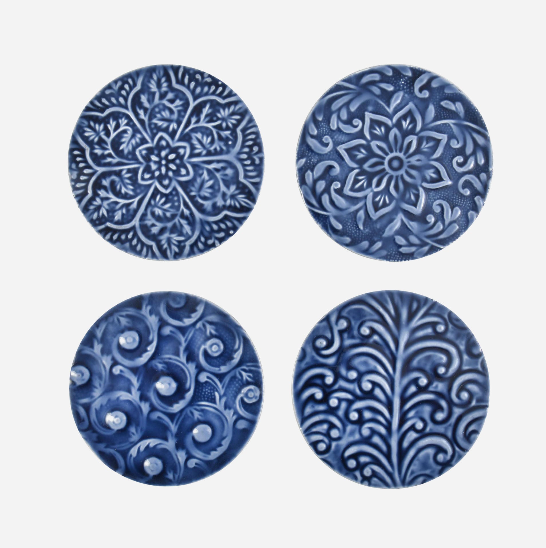 Enamel Coasters with Raised Pattern