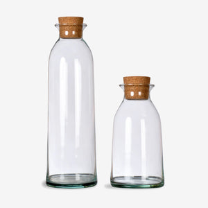 Glass Bottle with Cork Stopper, 100% recycled glass