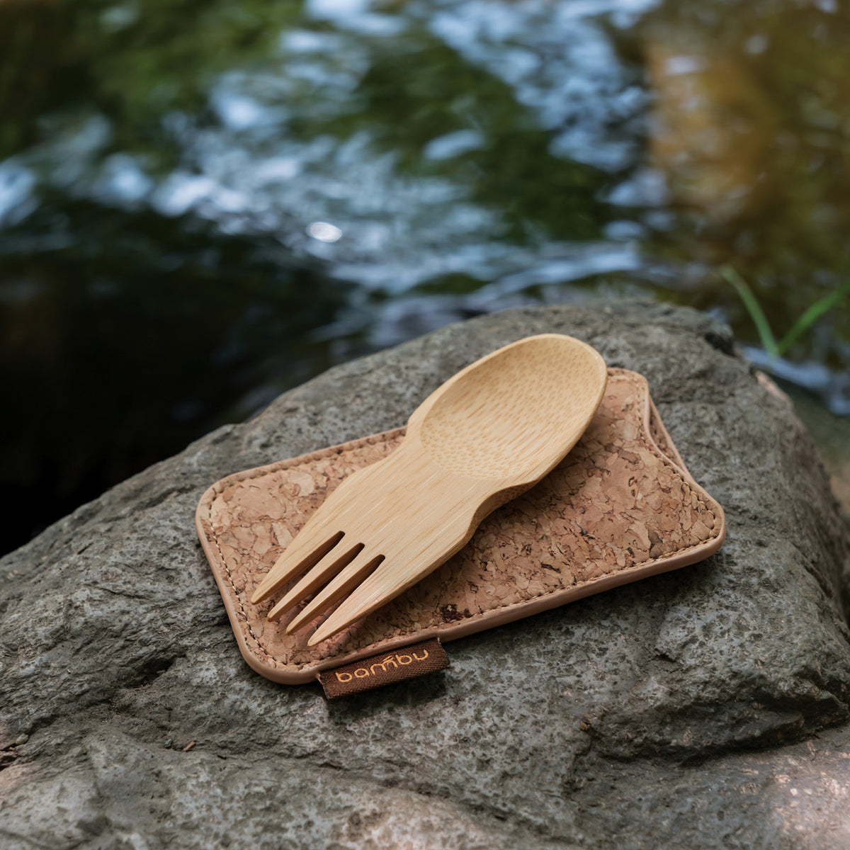 Bamboo Spork & Cork Travel Case