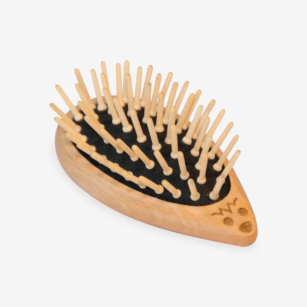 Hedgehog Mini Wooden Hair Brush