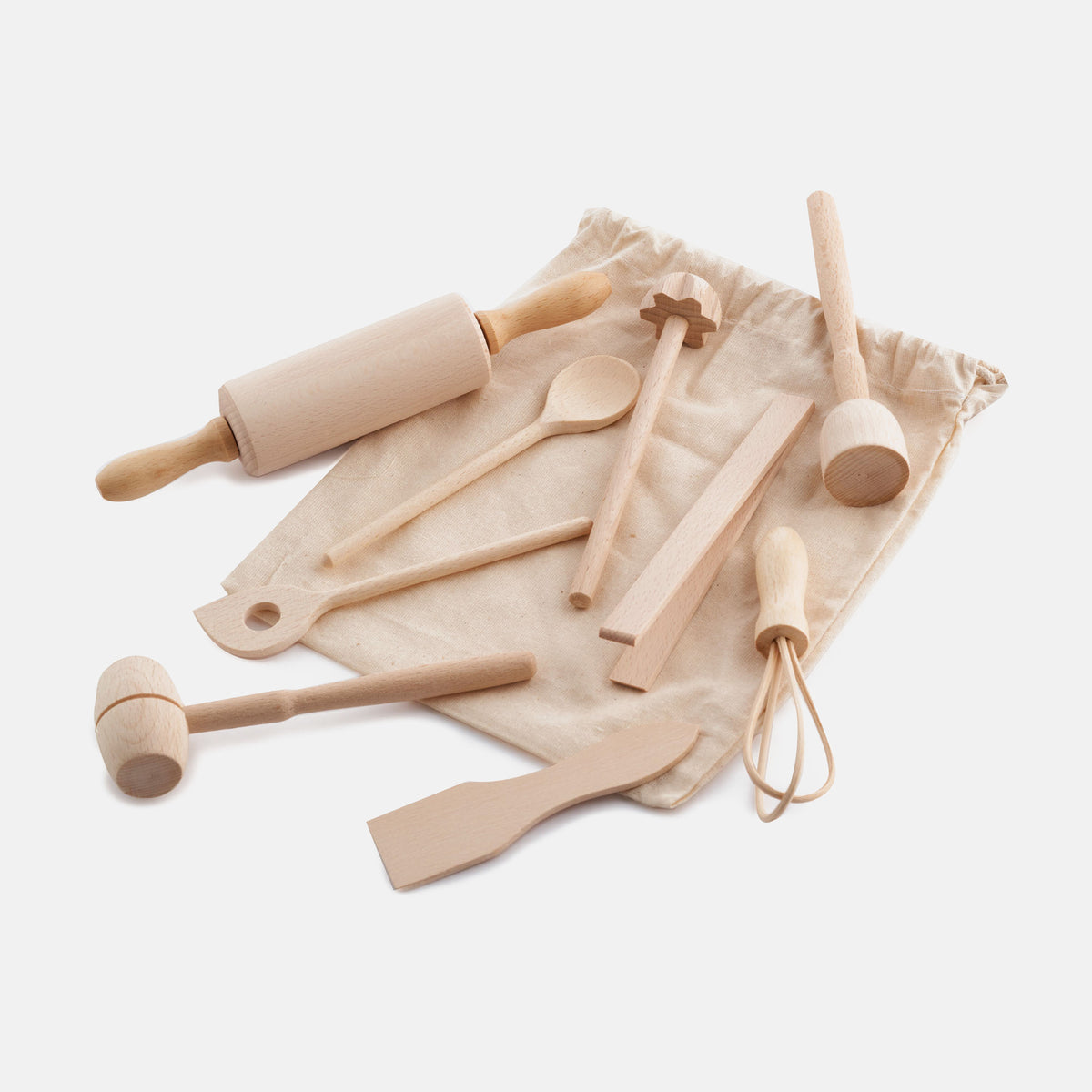 Kid&#39;s Beechwood Baking Utensil Set