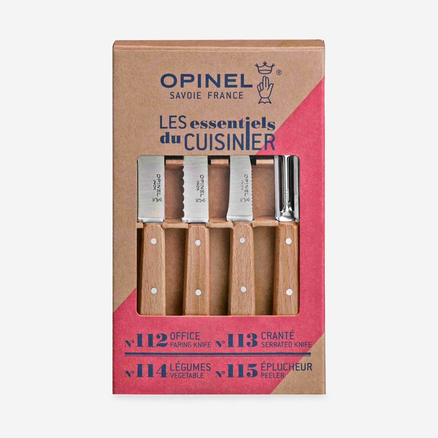 Opinel Kitchen Knives Box Set, Various Colours