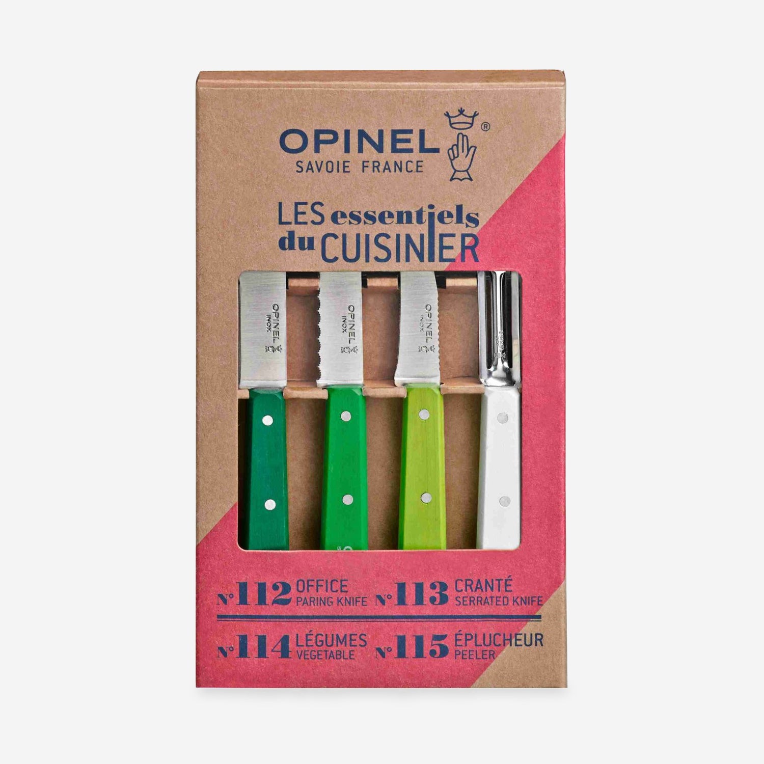 Opinel Kitchen Knives Box Set, Various Colours