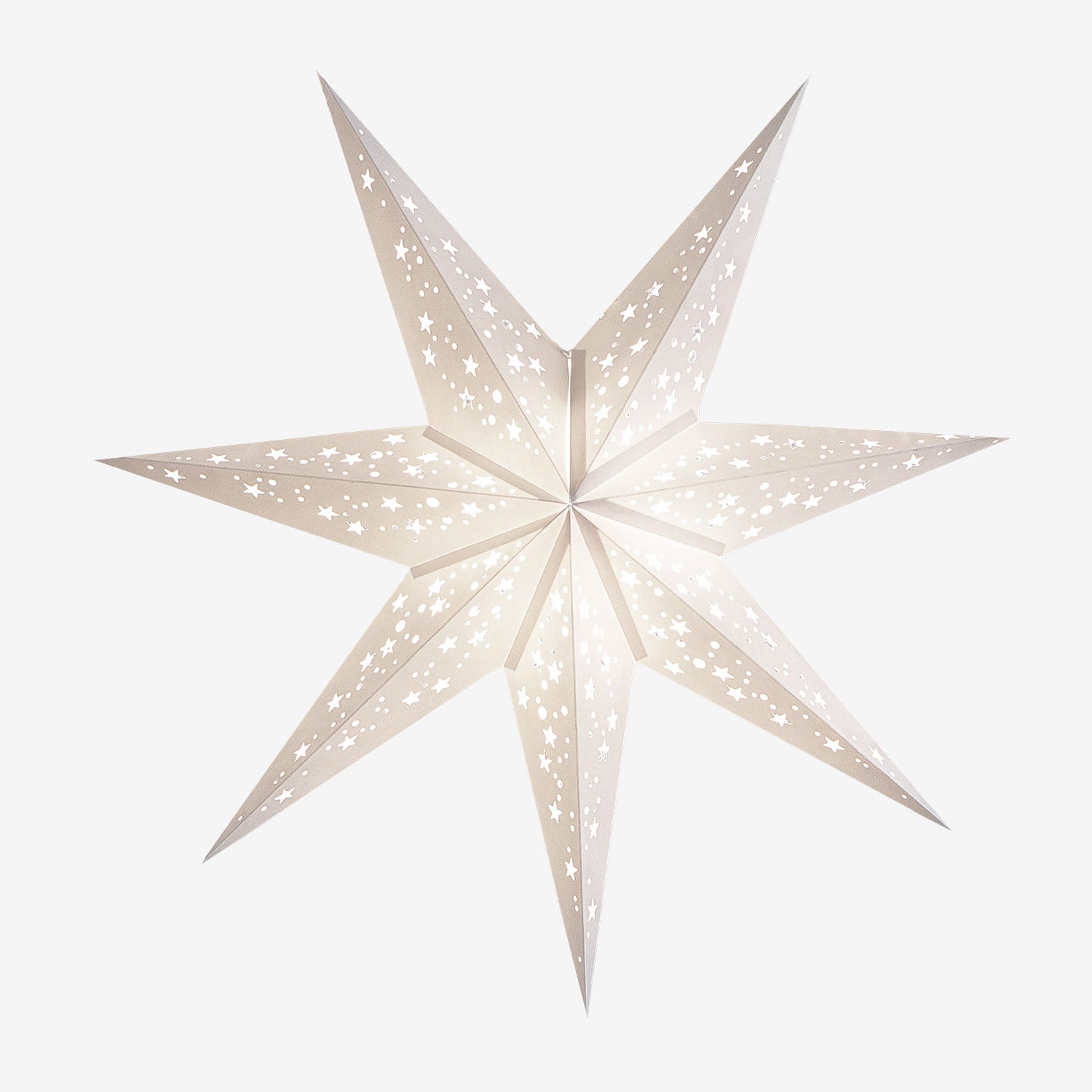 Paper Star Lampshade - Venus White / Caramel