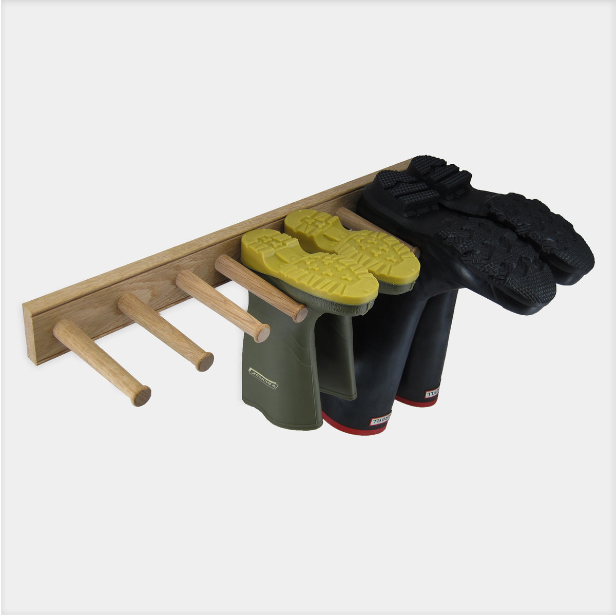 Oak Wall-mounted Welly Boot Racks