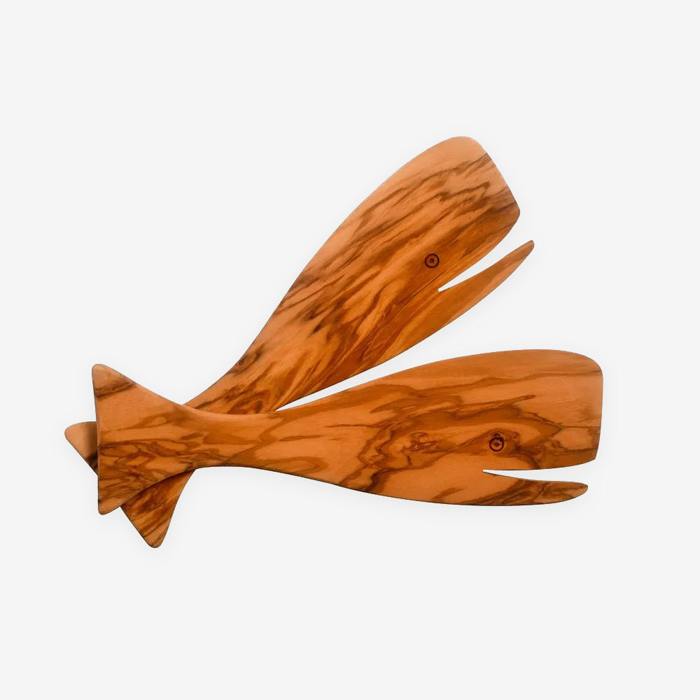 Olivewood Whale Salad Servers